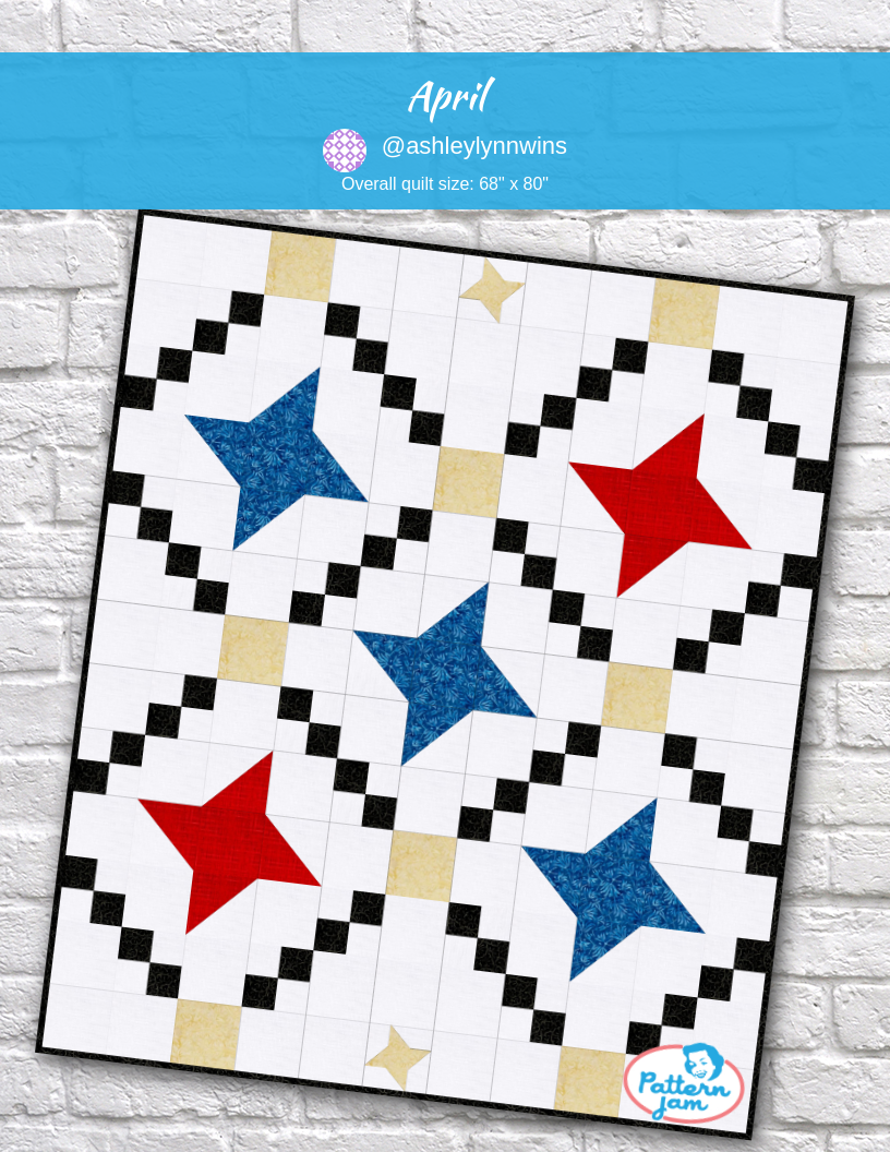 april - custom quilt designed by &#64;ashleylynnwins using PatternJam quilt design software