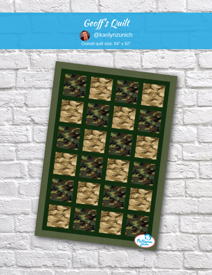 Geoff's Quilt - custom quilt designed by &#64;karilynzunich using PatternJam quilt design software