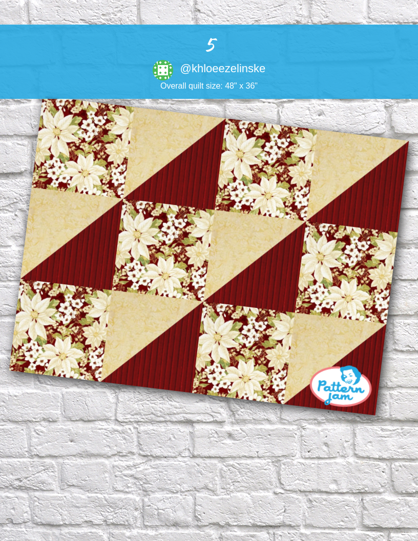 5 - custom quilt designed by &#64;khloeezelinske using PatternJam quilt design software