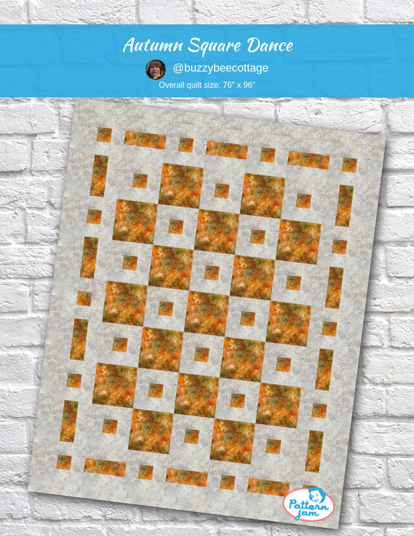 Autumn Square Dance - custom quilt designed by &#64;buzzybeecottage using PatternJam quilt design software
