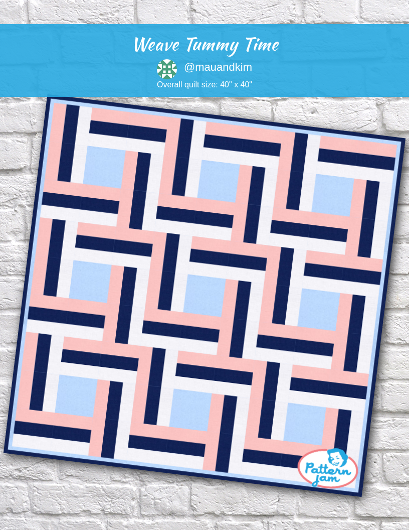 Weave Tummy Time - custom quilt designed by &#64;mauandkim using PatternJam quilt design software