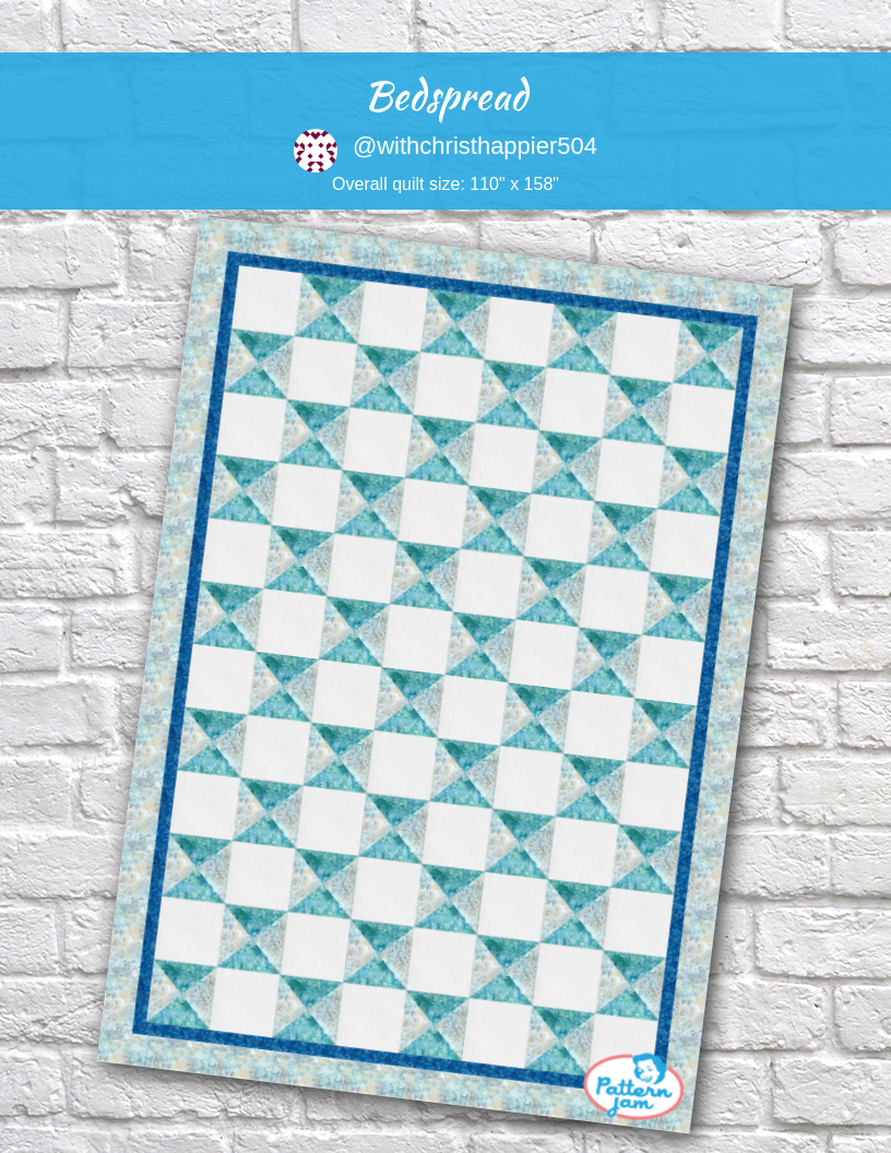 Bedspread - custom quilt designed by &#64;withchristhappier504 using PatternJam quilt design software