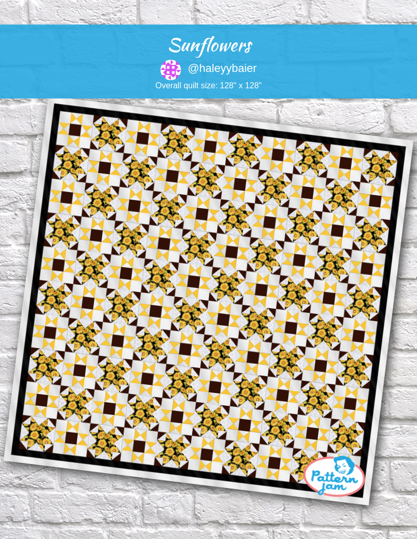 sunflowers - custom quilt designed by &#64;haleyybaier using PatternJam quilt design software