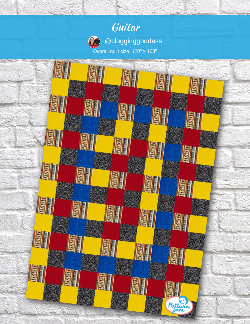 guitar - custom quilt designed by &#64;clogginggoddess using PatternJam quilt design software