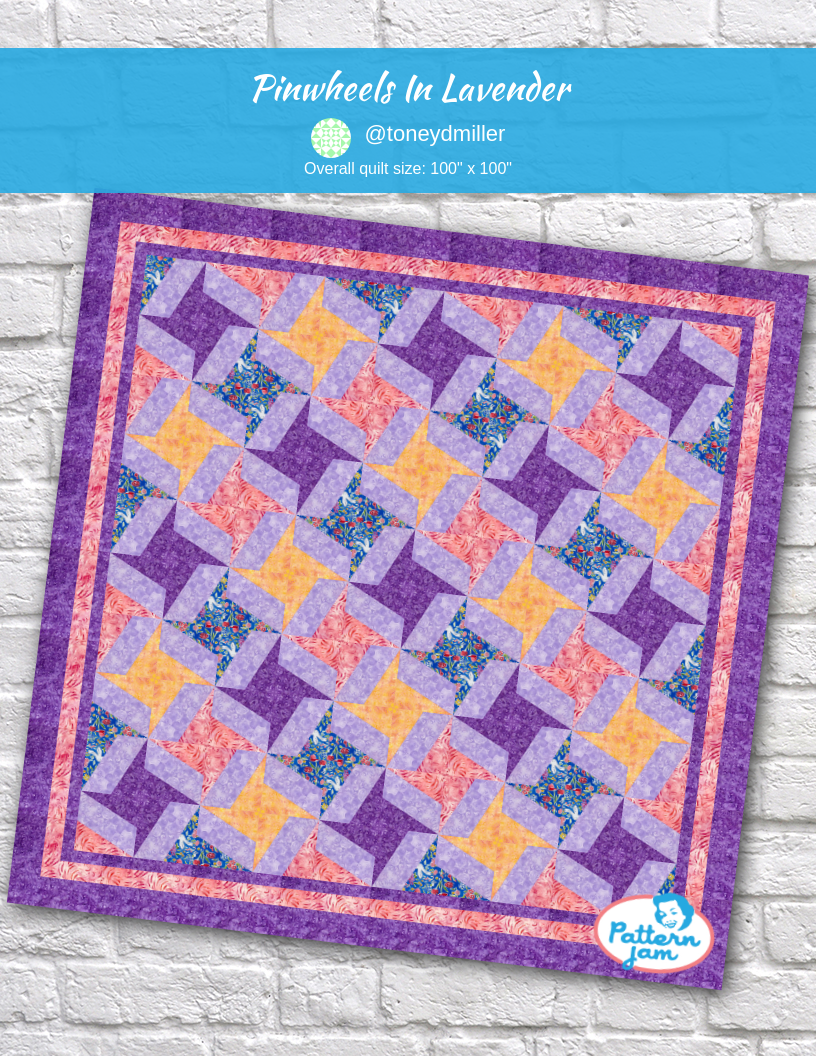 Pinwheels in Lavender - custom quilt designed by &#64;toneydmiller using PatternJam quilt design software