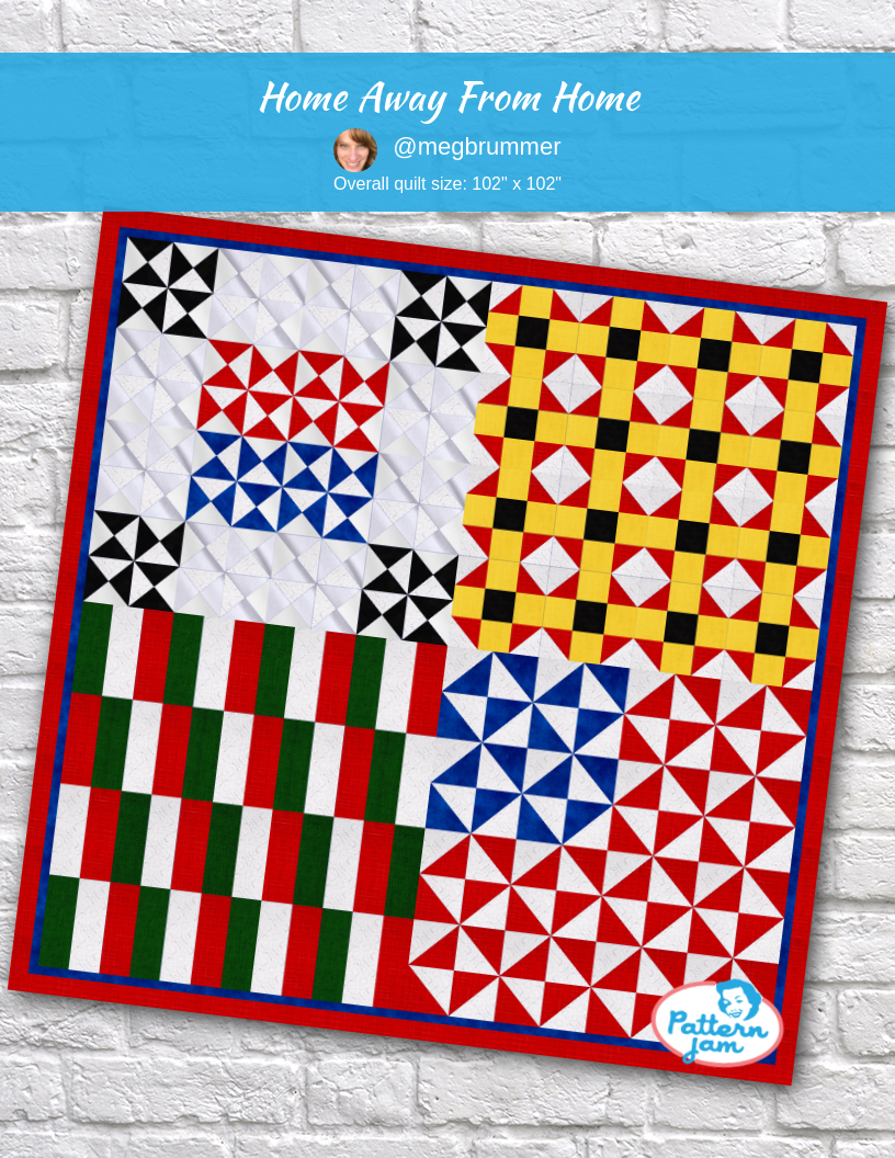 Home Away From Home - custom quilt designed by &#64;megbrummer using PatternJam quilt design software