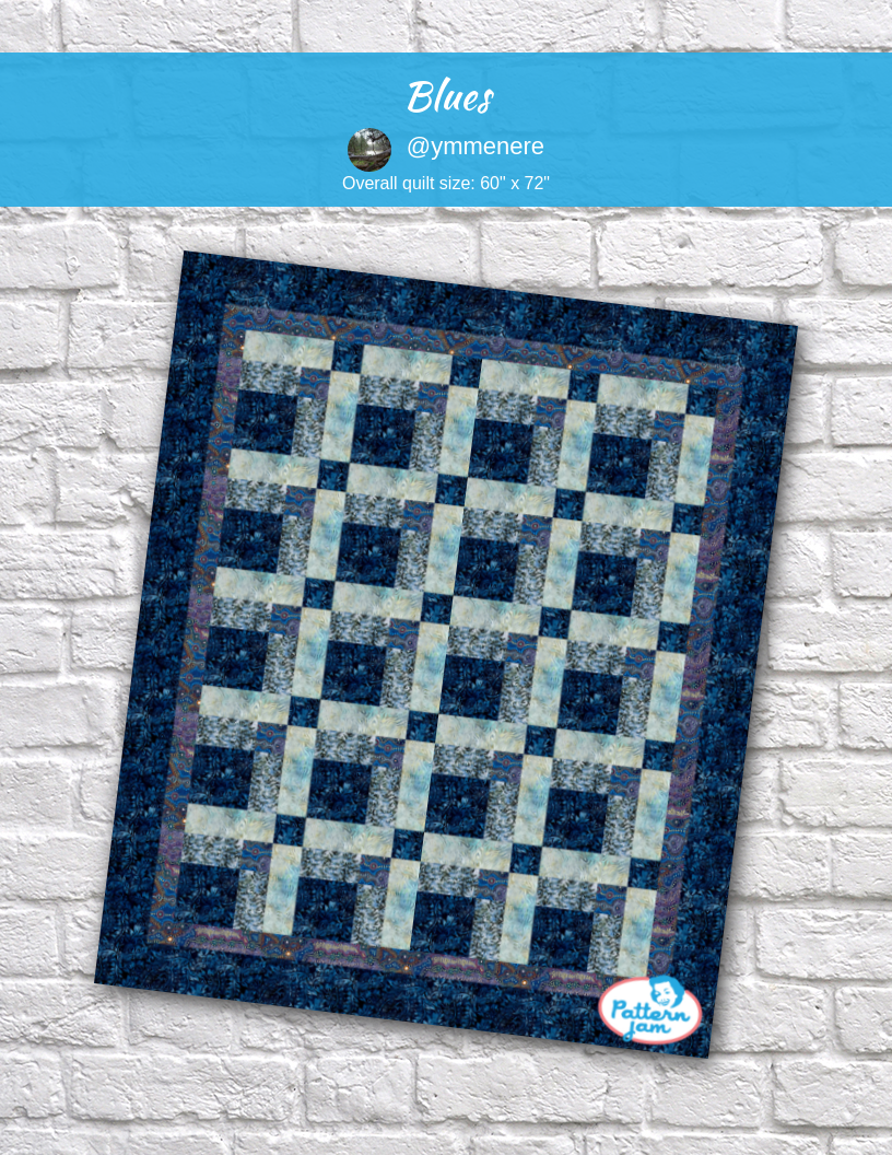 Blues - custom quilt designed by &#64;ymmenere using PatternJam quilt design software