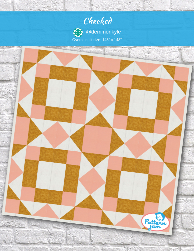 checked - custom quilt designed by &#64;demmonkyle using PatternJam quilt design software
