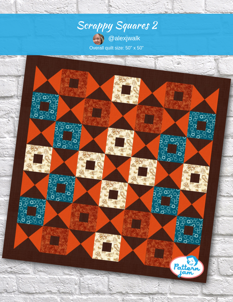 Scrappy squares 2 - custom quilt designed by &#64;alexjwalk using PatternJam quilt design software