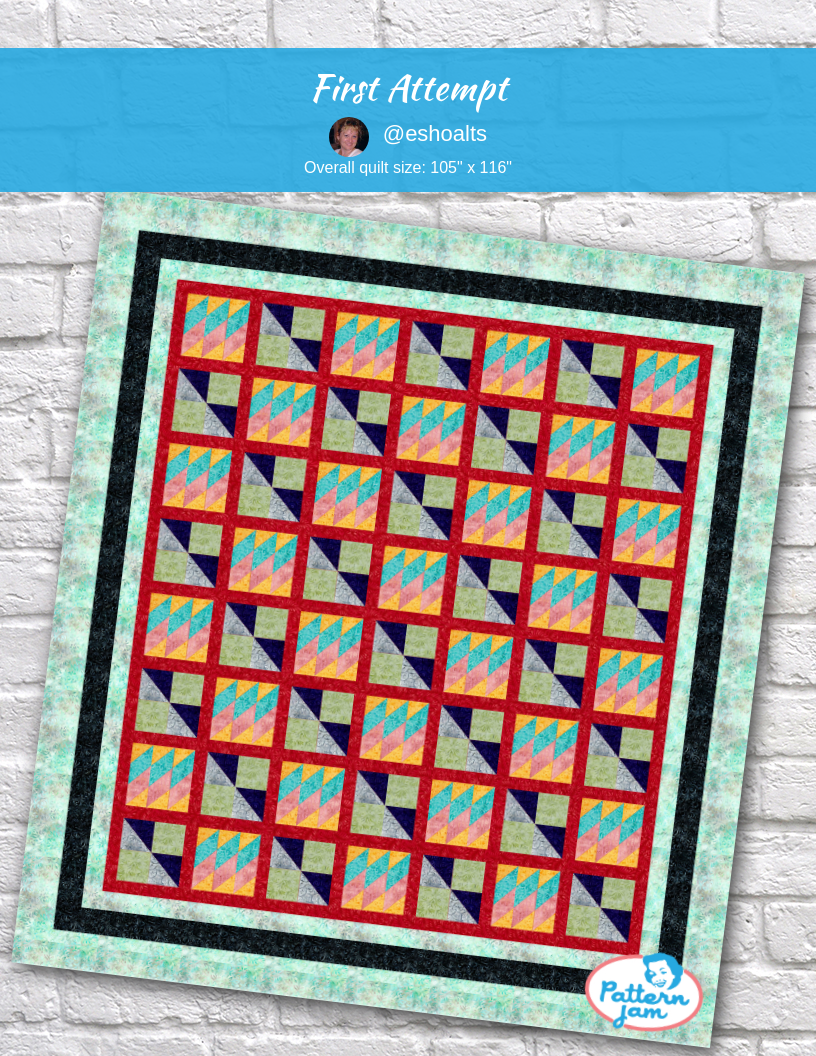First Attempt - custom quilt designed by &#64;eshoalts using PatternJam quilt design software