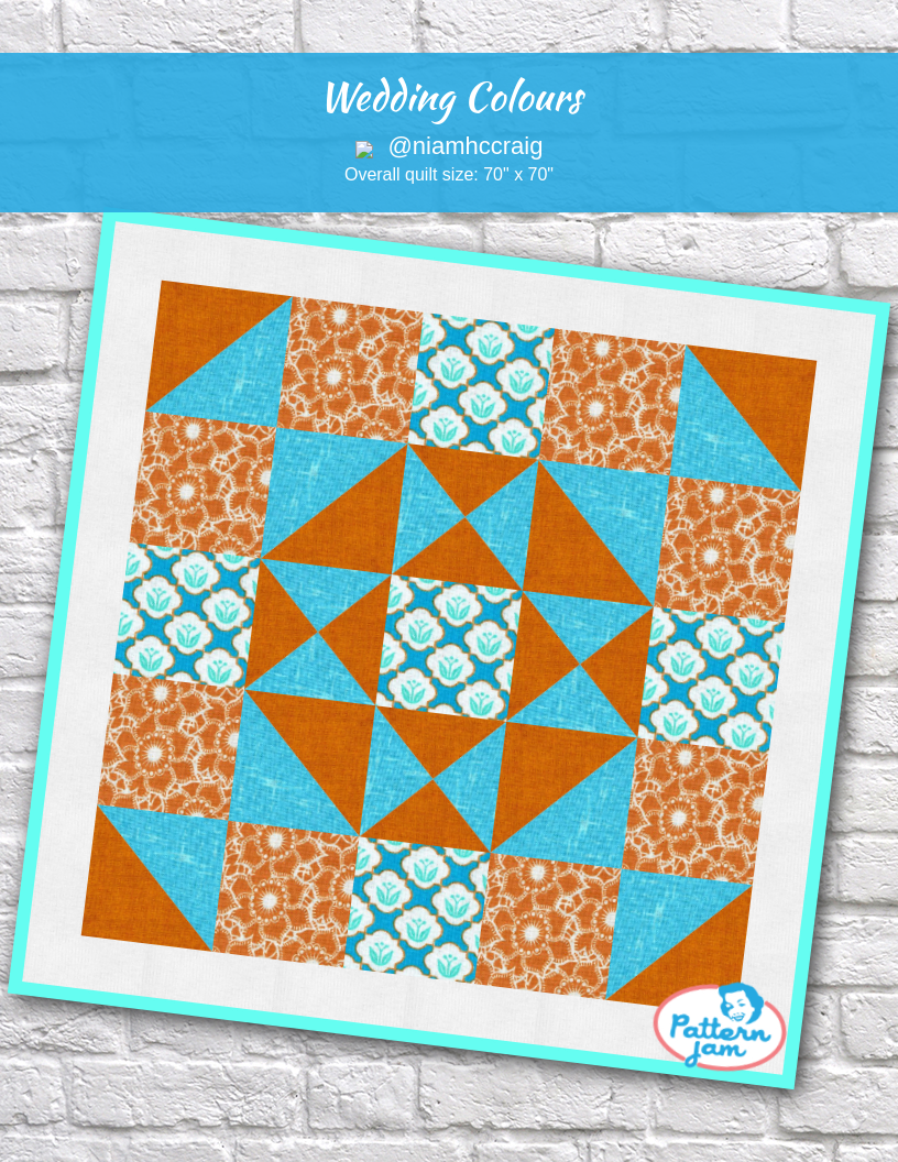 Wedding colours - custom quilt designed by &#64;niamhccraig using PatternJam quilt design software