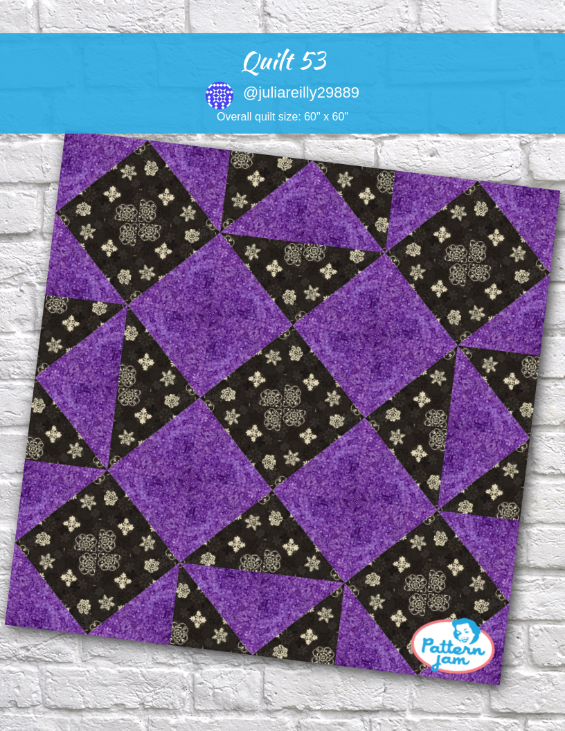 Quilt 53 - custom quilt designed by &#64;juliareilly29889 using PatternJam quilt design software