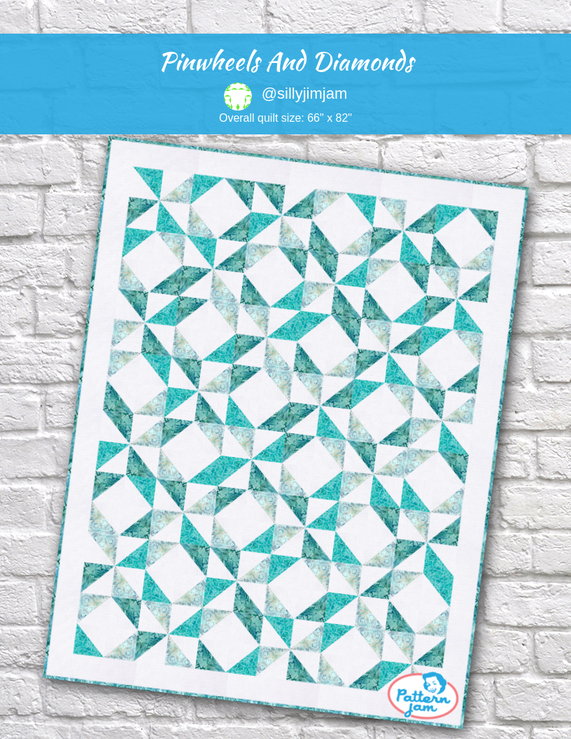 Pinwheels and Diamonds - custom quilt designed by &#64;sillyjimjam using PatternJam quilt design software