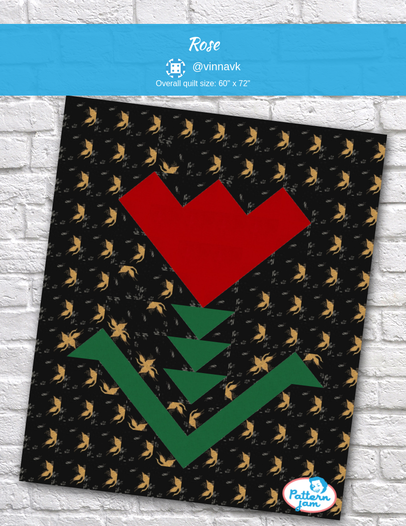 rose - custom quilt designed by &#64;vinnavk using PatternJam quilt design software