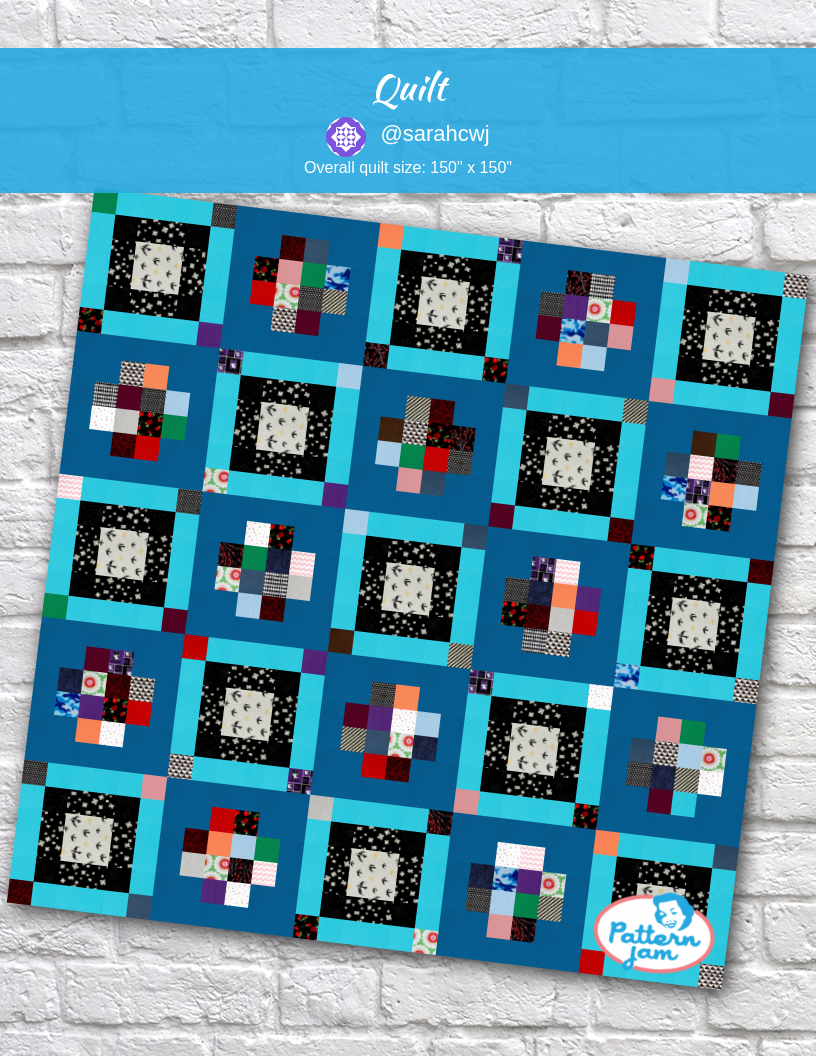 Quilt - custom quilt designed by &#64;sarahcwj using PatternJam quilt design software
