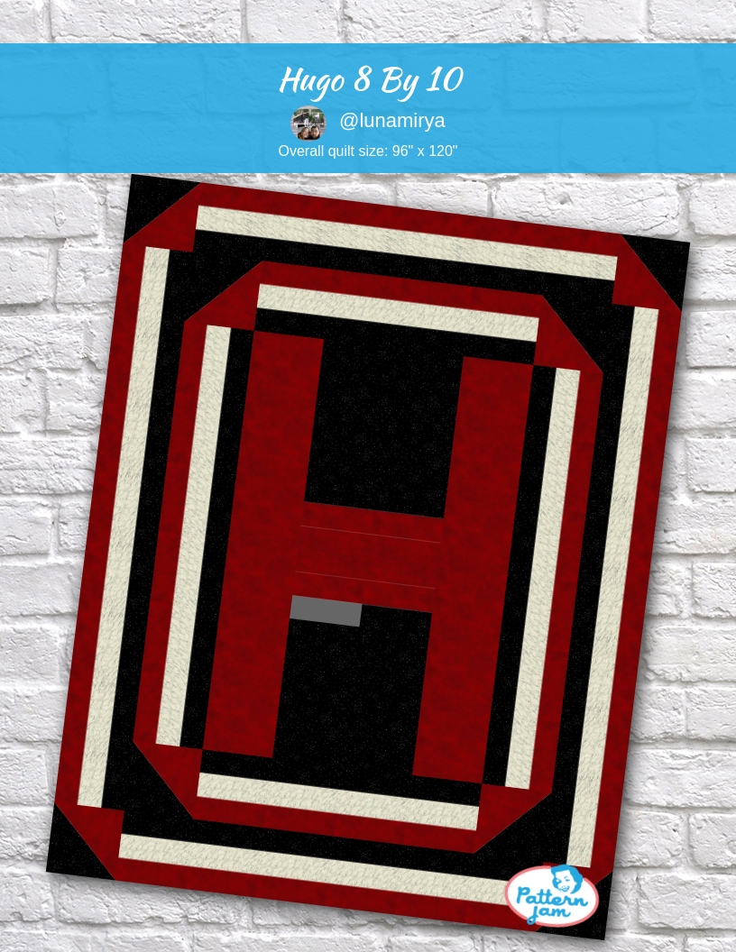 Hugo 8 by 10 - custom quilt designed by &#64;lunamirya using PatternJam quilt design software