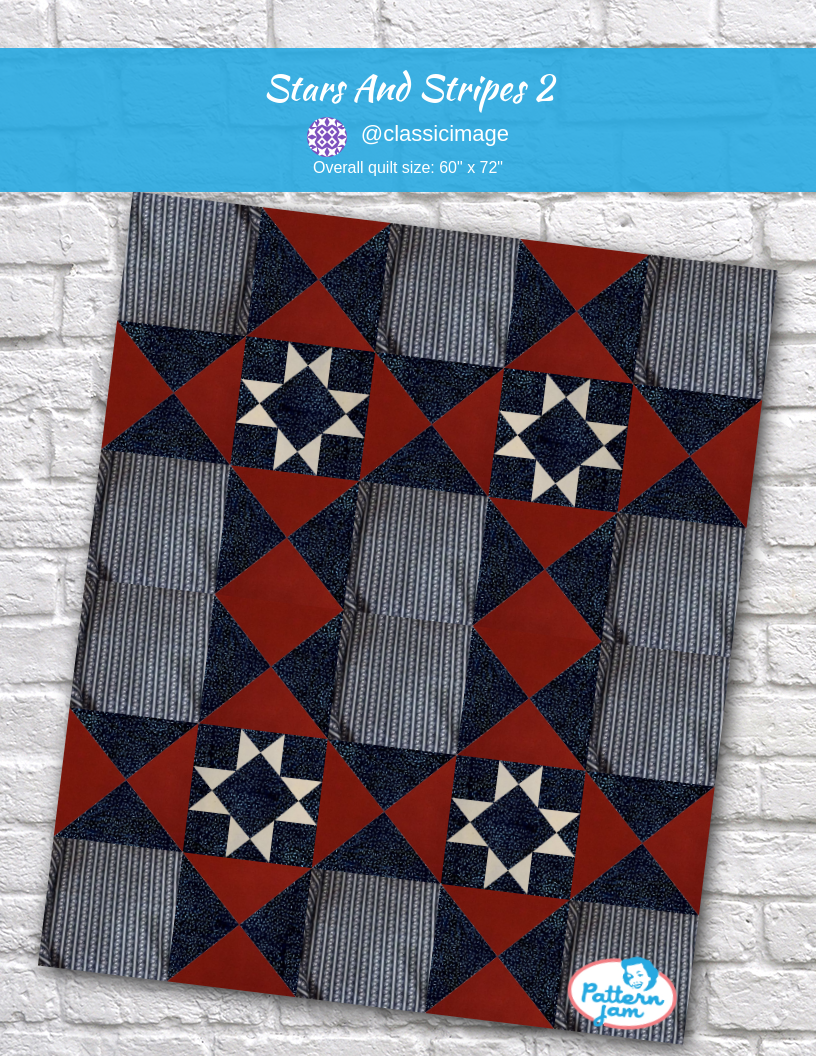 Stars and Stripes 2 - custom quilt designed by &#64;classicimage using PatternJam quilt design software
