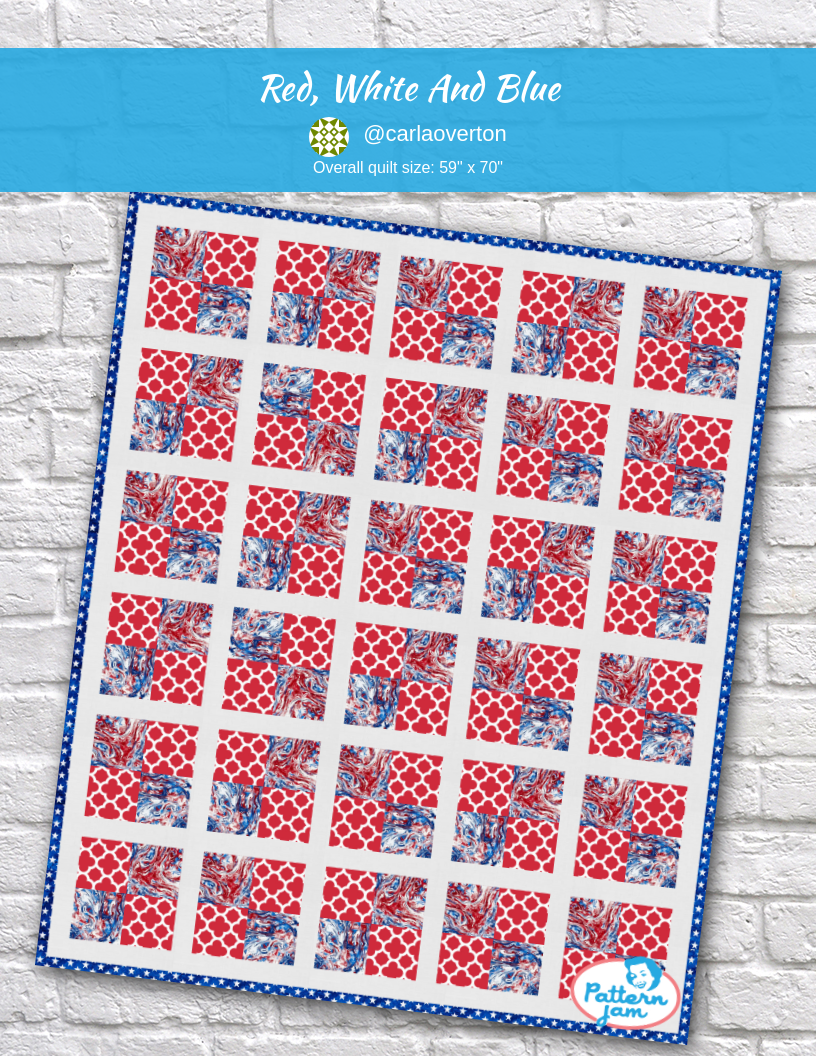 Red, White and Blue - custom quilt designed by &#64;carlaoverton using PatternJam quilt design software