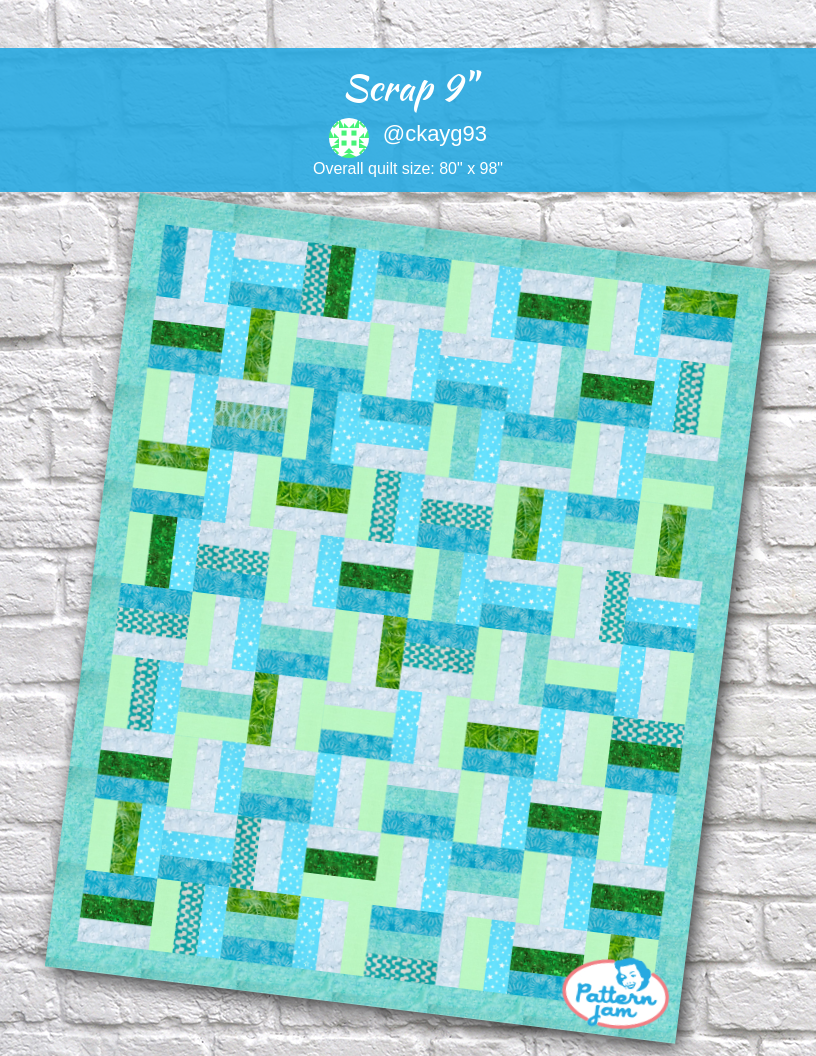 Scrap 9" - custom quilt designed by &#64;ckayg93 using PatternJam quilt design software