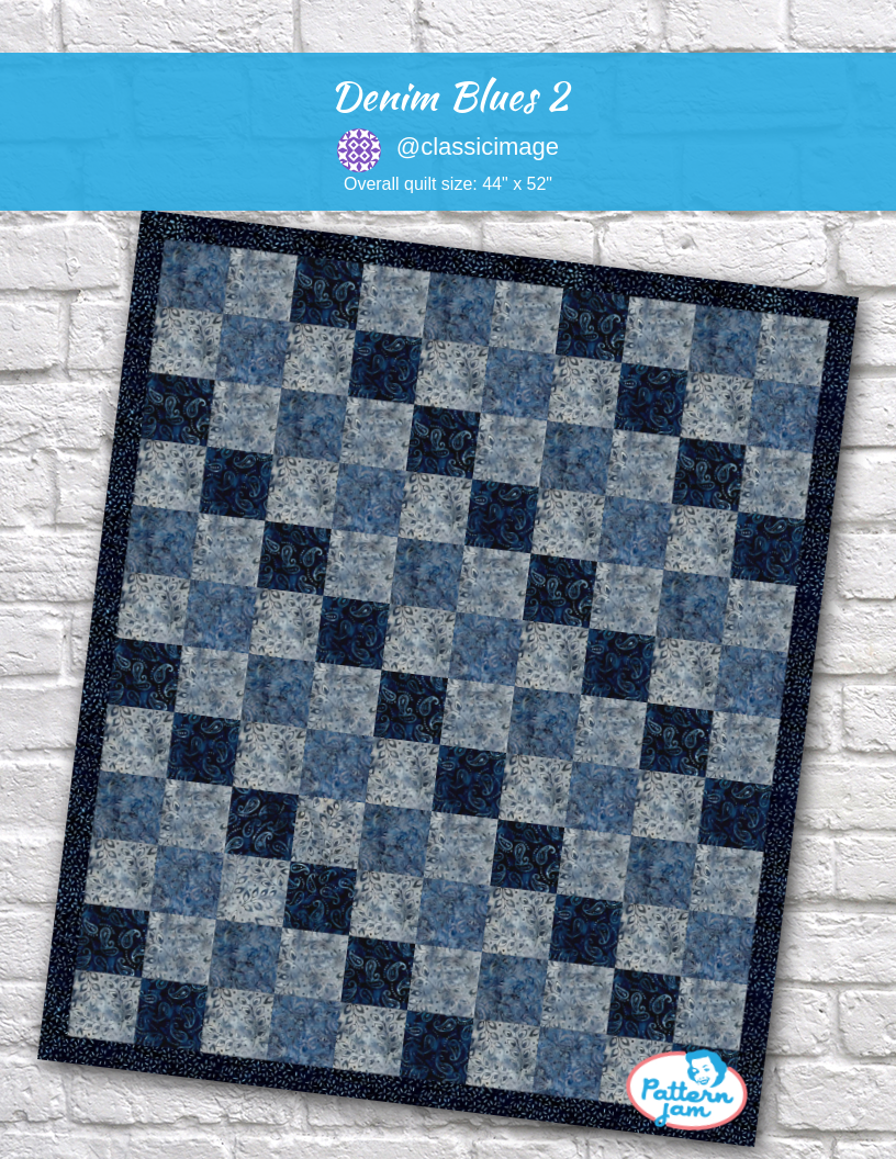 Denim Blues 2 - custom quilt designed by &#64;classicimage using PatternJam quilt design software