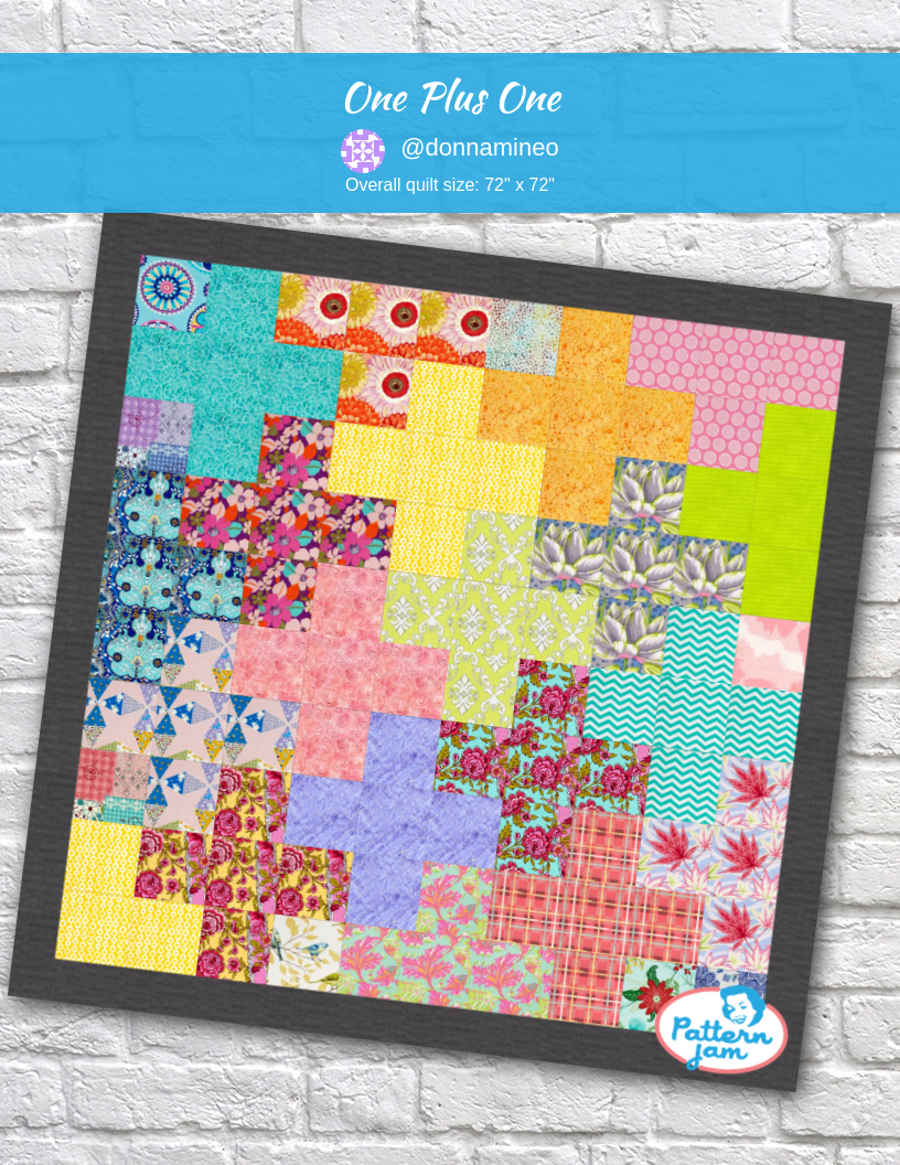 one plus one - custom quilt designed by &#64;donnamineo using PatternJam quilt design software