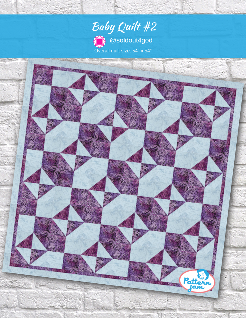 Baby quilt #2 - custom quilt designed by &#64;soldout4god using PatternJam quilt design software
