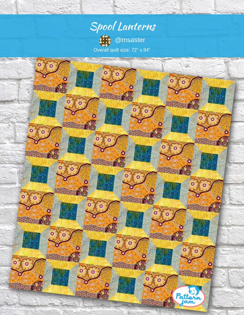 Spool Lanterns - custom quilt designed by &#64;msaster using PatternJam quilt design software