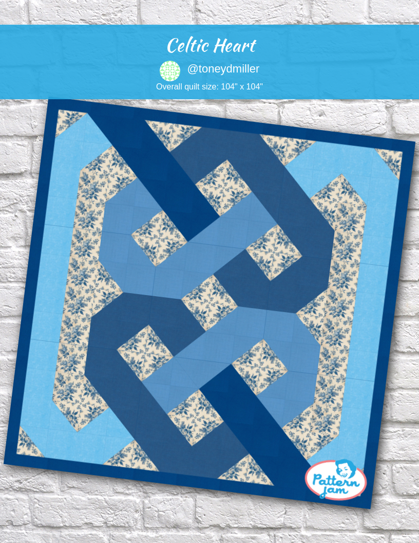 Celtic Heart - custom quilt designed by &#64;toneydmiller using PatternJam quilt design software