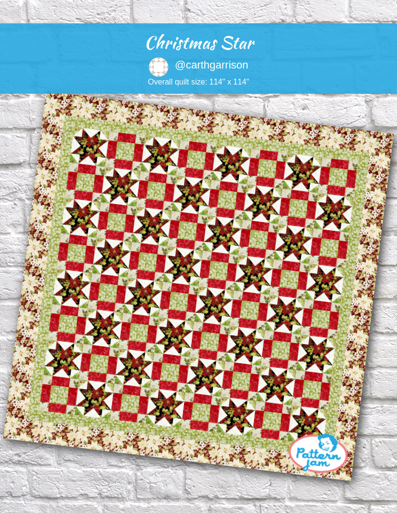 Christmas Star - custom quilt designed by &#64;carthgarrison using PatternJam quilt design software