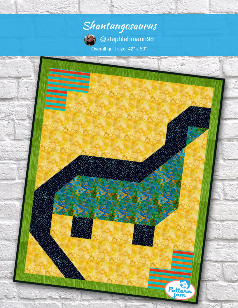 Shantungosaurus - custom quilt designed by &#64;stephlehmann98 using PatternJam quilt design software