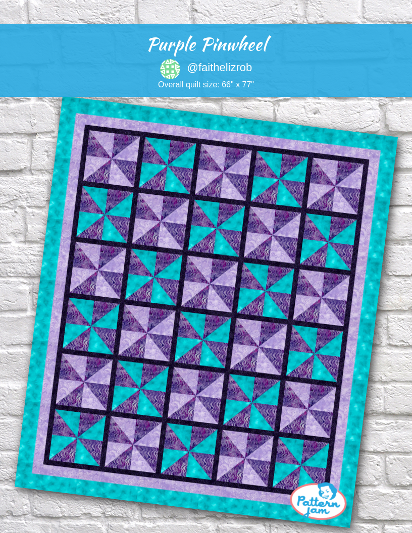 Purple Pinwheel - custom quilt designed by &#64;faithelizrob using PatternJam quilt design software