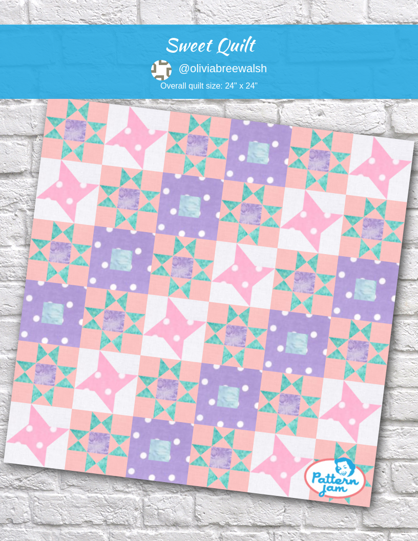 Sweet Quilt - custom quilt designed by &#64;oliviabreewalsh using PatternJam quilt design software