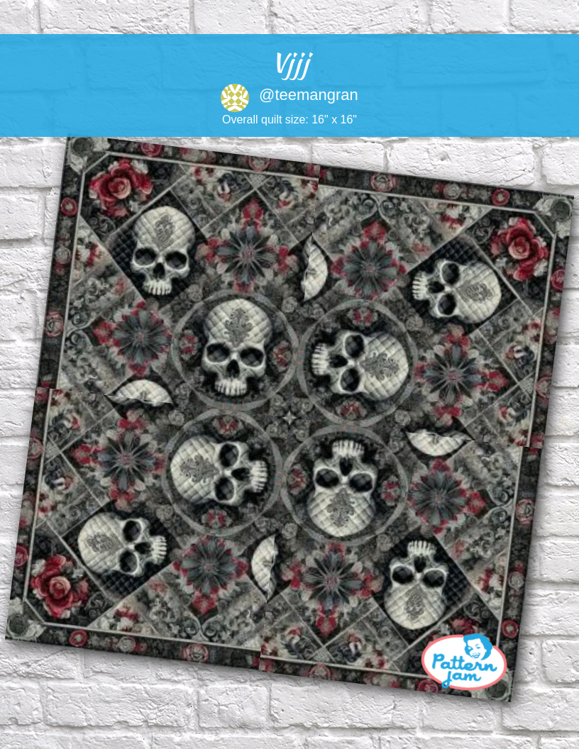 Vjjj - custom quilt designed by &#64;teemangran using PatternJam quilt design software