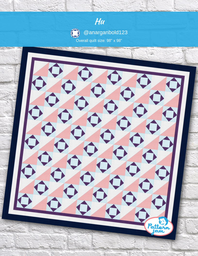 hu - custom quilt designed by &#64;anarganbold123 using PatternJam quilt design software
