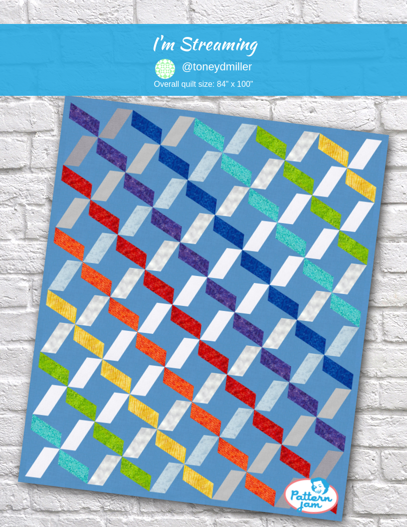 I'm Streaming - custom quilt designed by &#64;toneydmiller using PatternJam quilt design software