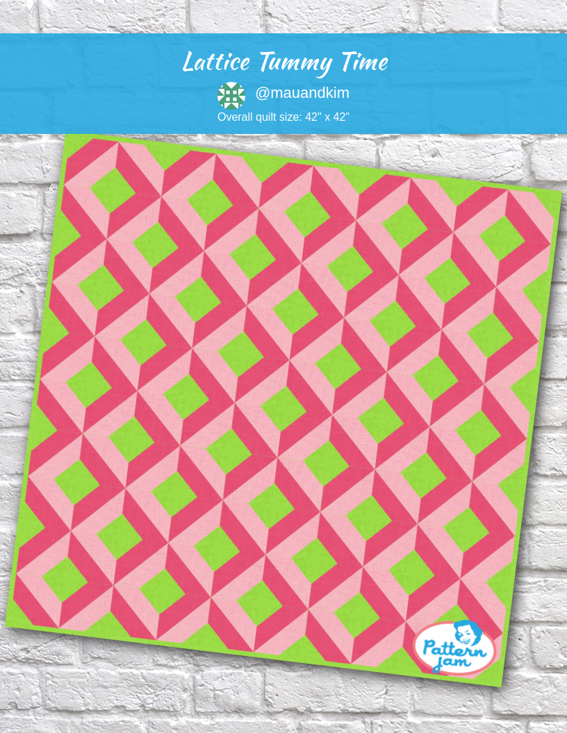Lattice Tummy Time - custom quilt designed by &#64;mauandkim using PatternJam quilt design software