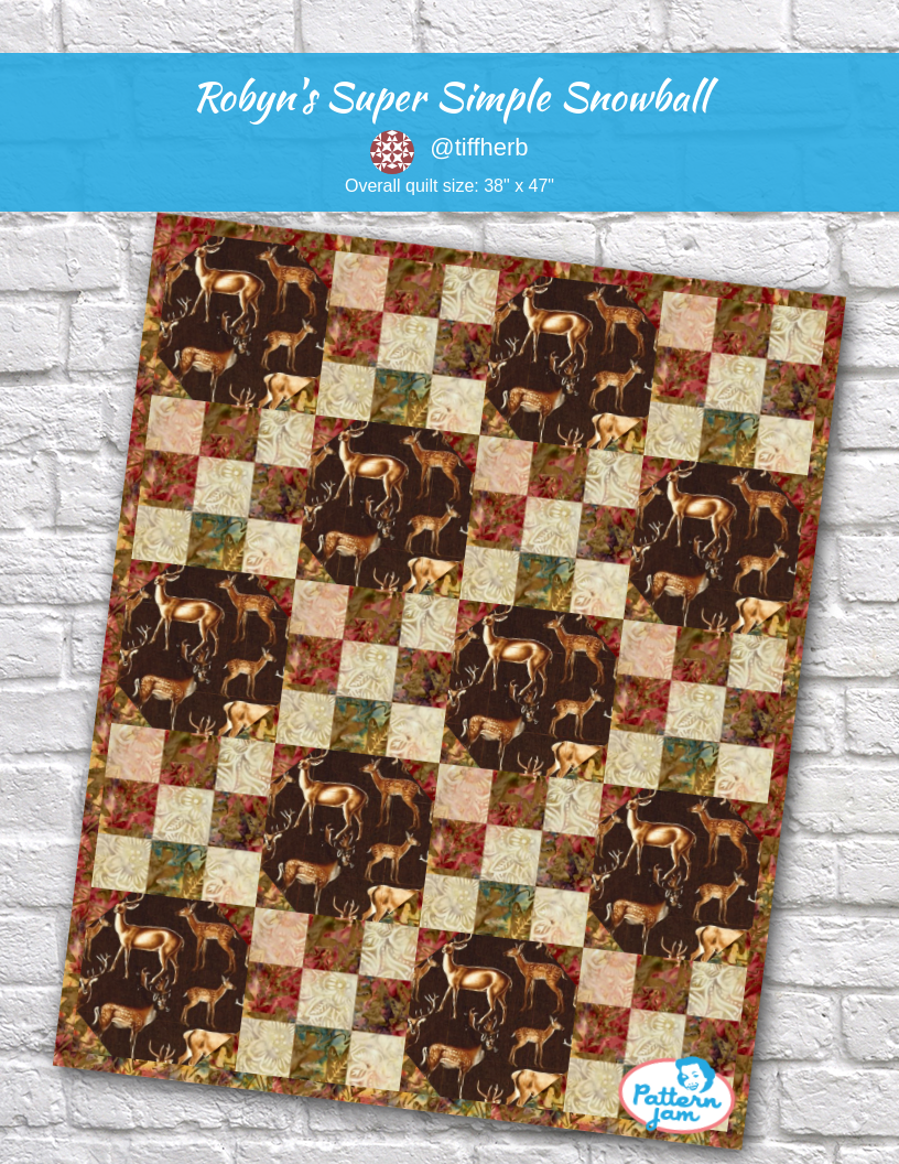 Robyn's Super Simple Snowball - custom quilt designed by &#64;tiffherb using PatternJam quilt design software