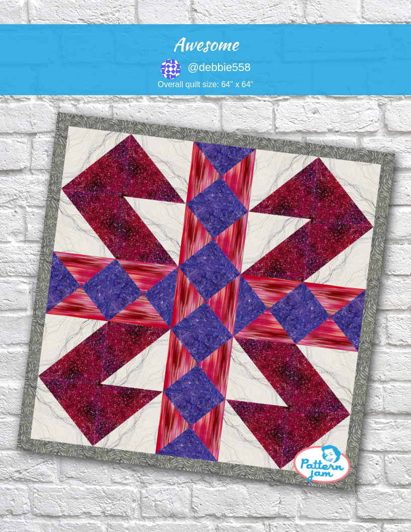 Awesome - custom quilt designed by &#64;debbie558 using PatternJam quilt design software