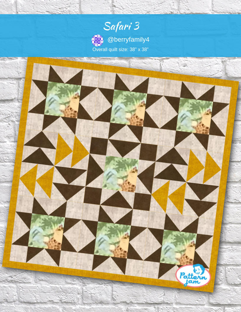 Safari 3 - custom quilt designed by &#64;berryfamily4 using PatternJam quilt design software