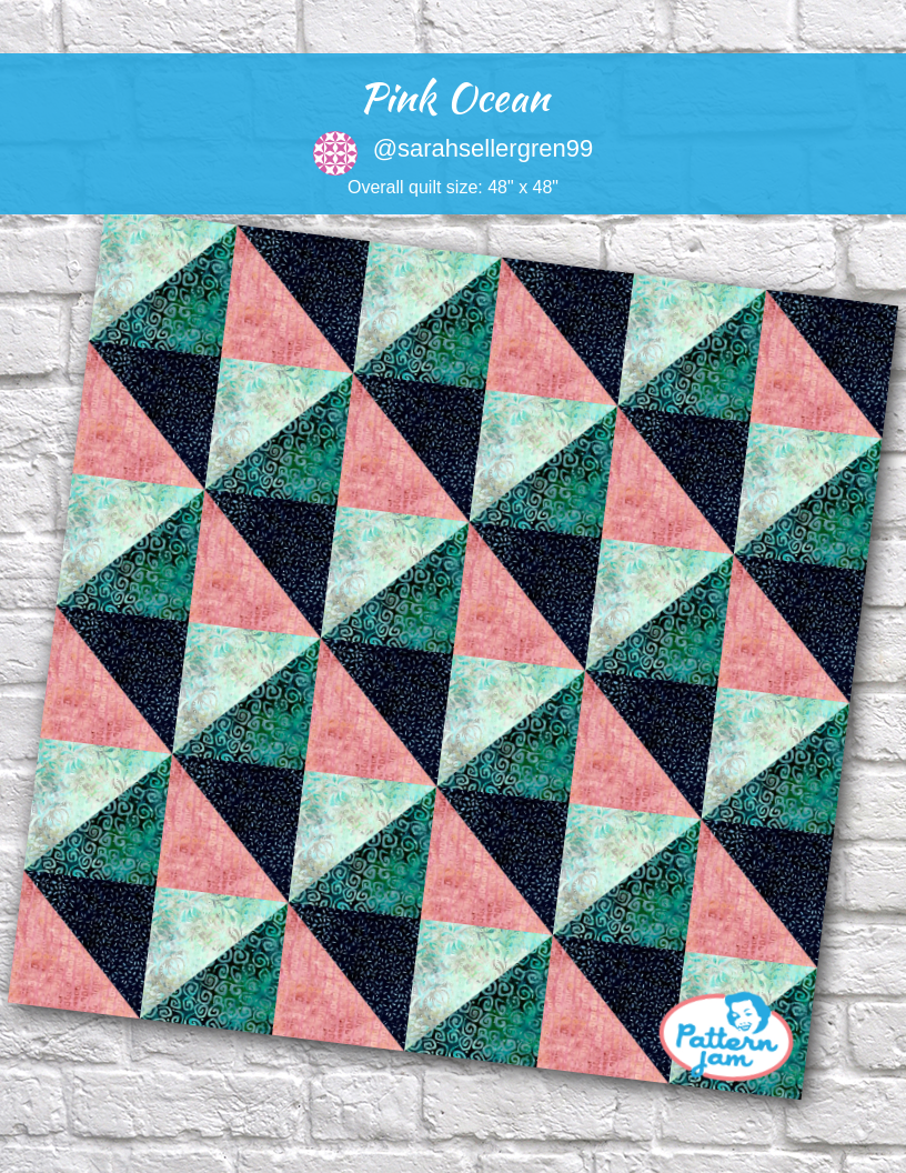 pink ocean - custom quilt designed by &#64;sarahsellergren99 using PatternJam quilt design software
