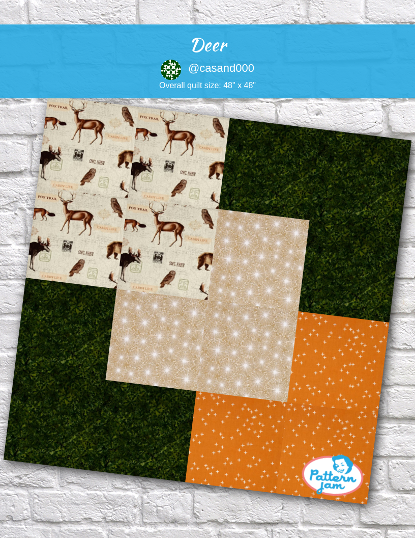 deer - custom quilt designed by &#64;casand000 using PatternJam quilt design software