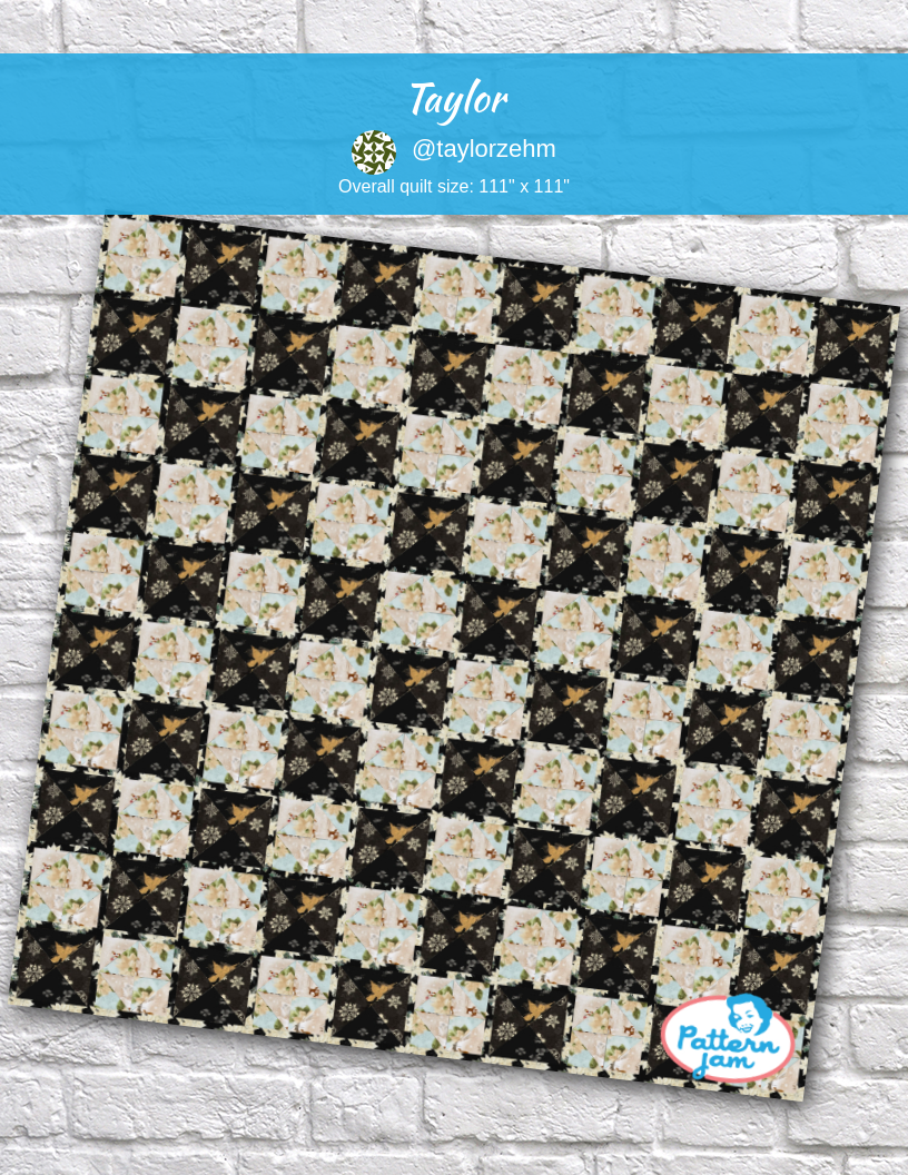 taylor - custom quilt designed by &#64;taylorzehm using PatternJam quilt design software
