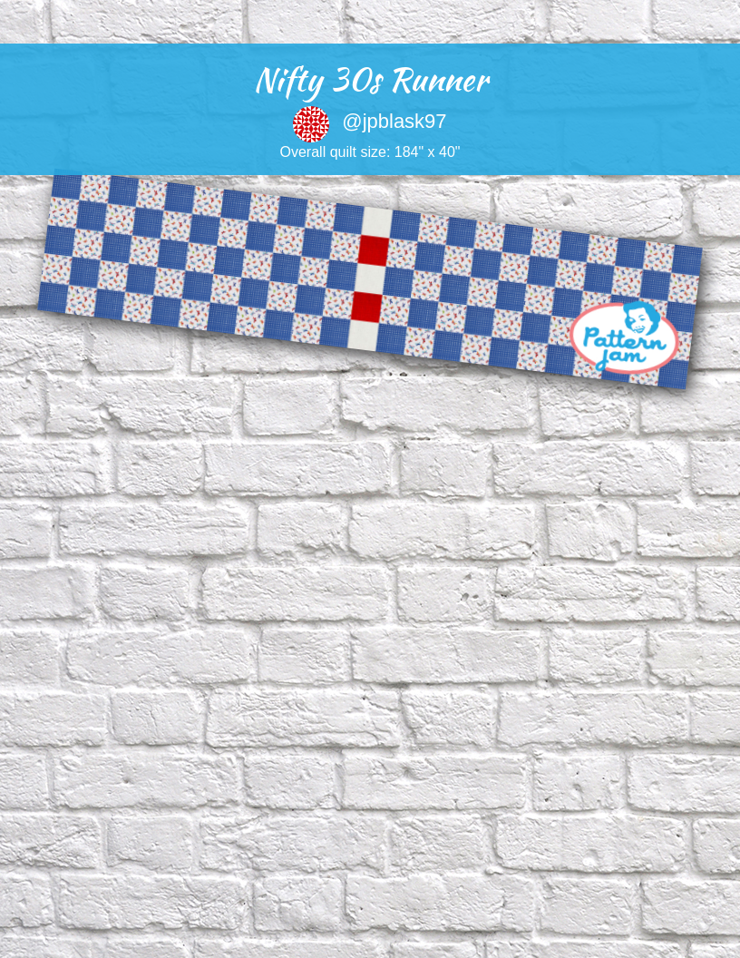 Nifty 30s Runner - custom quilt designed by &#64;jpblask97 using PatternJam quilt design software