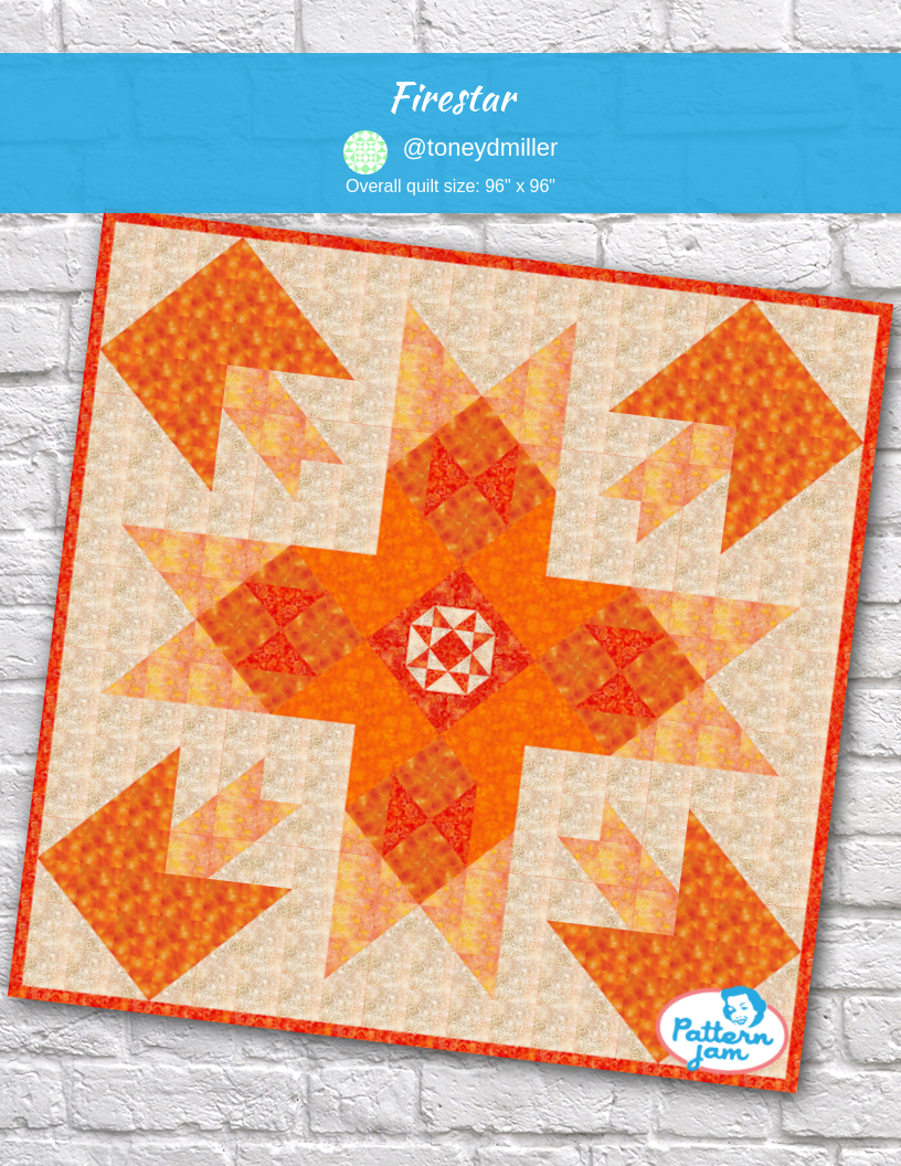 Firestar - custom quilt designed by &#64;toneydmiller using PatternJam quilt design software