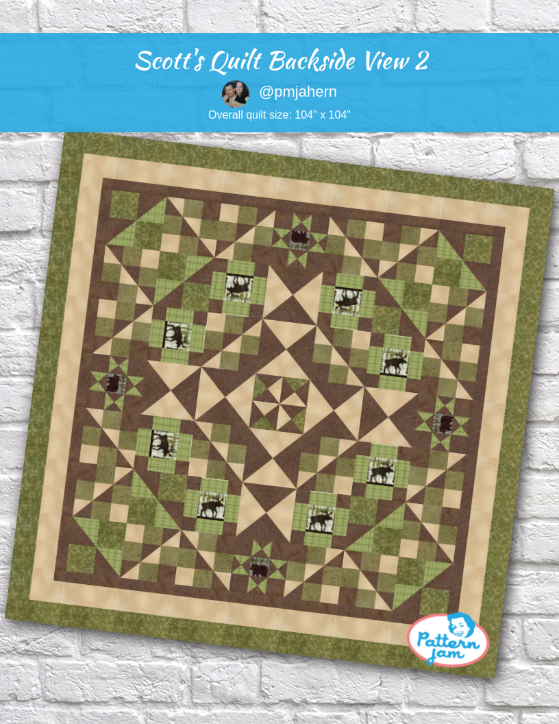 Scott's Quilt Backside view 2 - custom quilt designed by &#64;pmjahern using PatternJam quilt design software