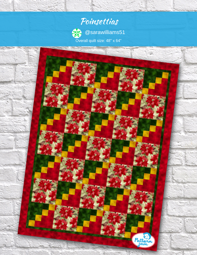 Poinsettias - custom quilt designed by &#64;sarawilliams51 using PatternJam quilt design software