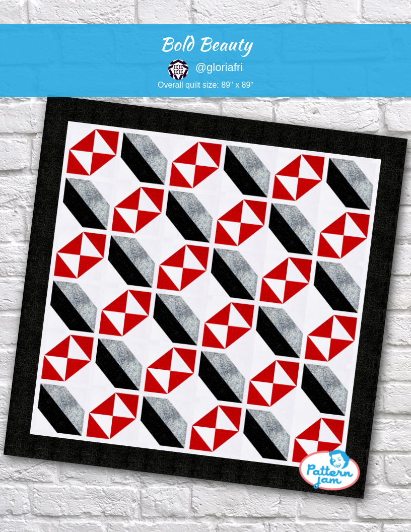 Bold Beauty - custom quilt designed by &#64;gloriafri using PatternJam quilt design software