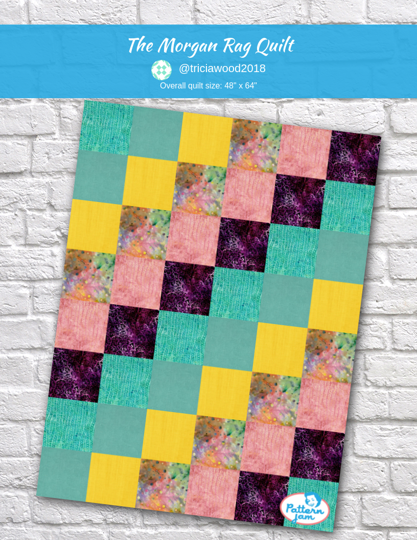 The Morgan Rag Quilt - custom quilt designed by &#64;triciawood2018 using PatternJam quilt design software