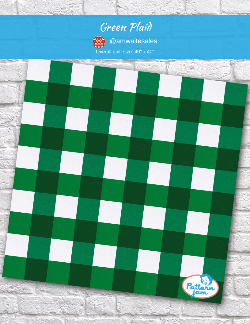 Green plaid - custom quilt designed by &#64;amwaitesales using PatternJam quilt design software