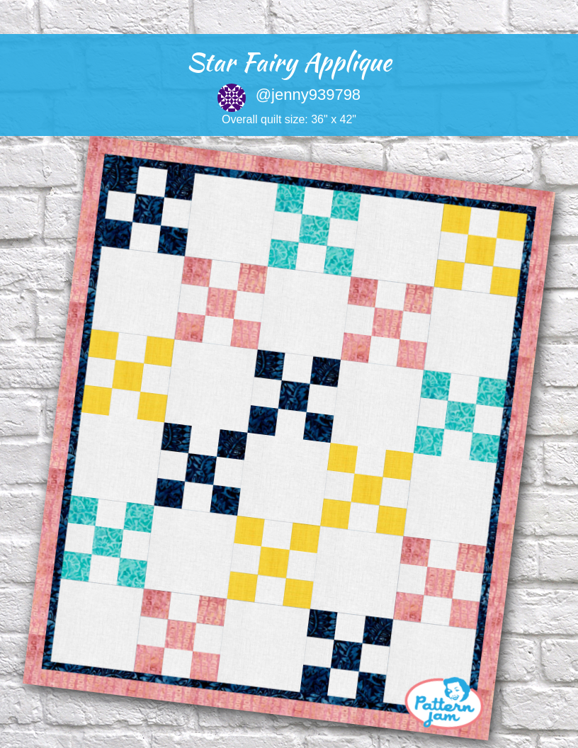 star fairy applique - custom quilt designed by &#64;jenny939798 using PatternJam quilt design software